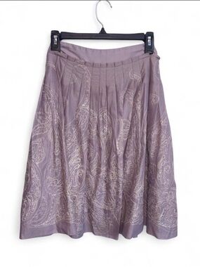 Talbots Elegant Lavender Paisley Pleated Skirt size 14P